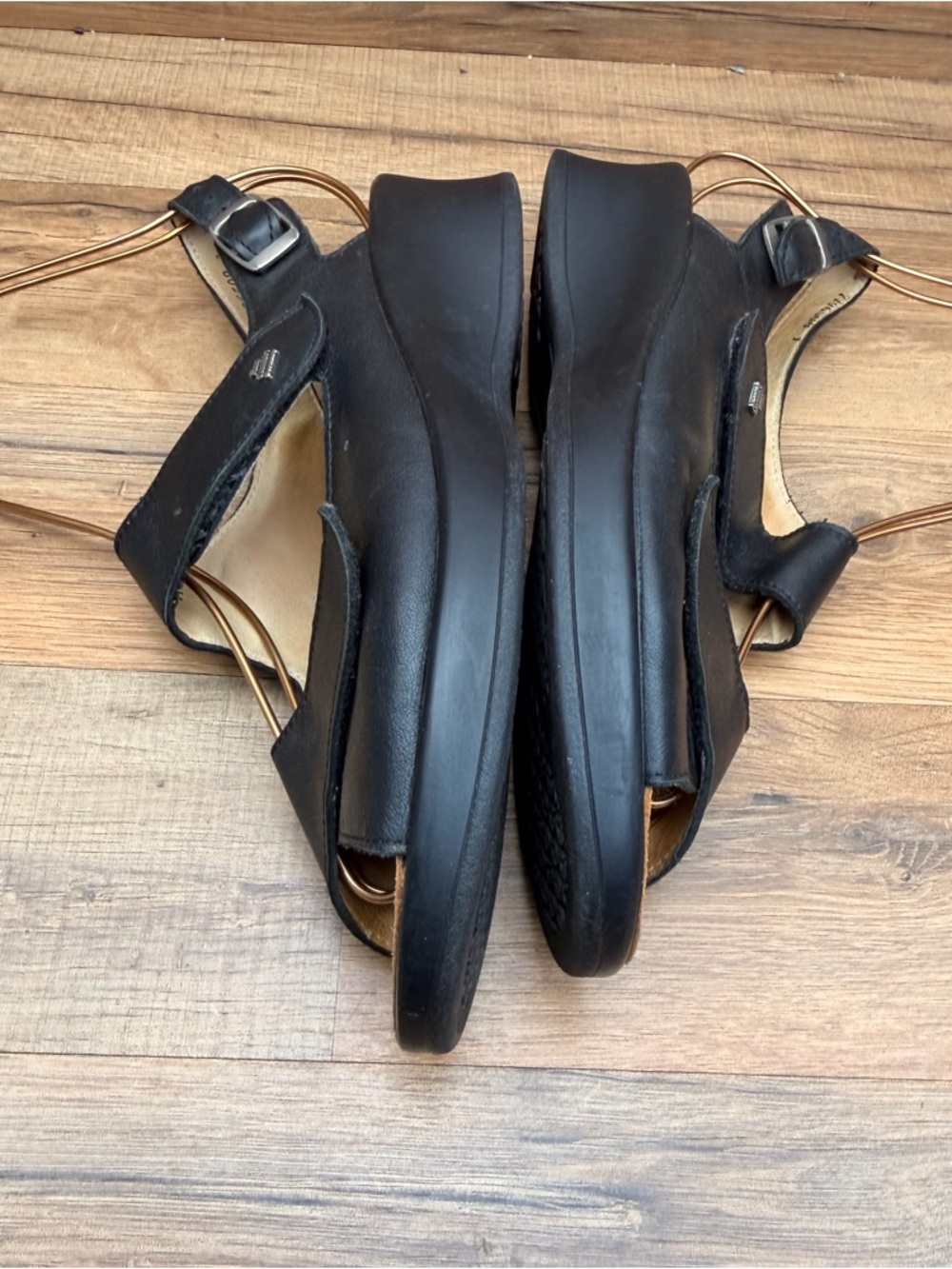 Finn Comfort Black Leather Adjustable Strap Slingback Sandals Size 8.5 A - Picture 6 of 8